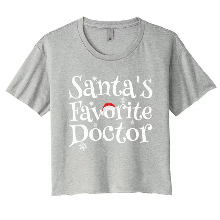 SantaS Favorite Doctor Santa Claus Christmas Gift Holiday Gift Women's Crop Top Tee