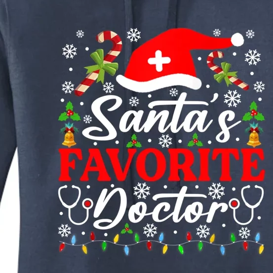 SantaS Favorite Doctor Cool Gift Funny Christmas Pajama Cool Gift Women's Pullover Hoodie