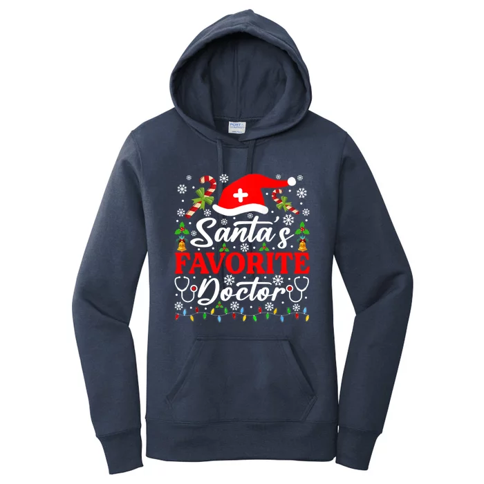 SantaS Favorite Doctor Cool Gift Funny Christmas Pajama Cool Gift Women's Pullover Hoodie