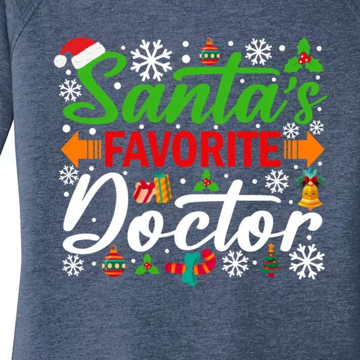 SantaS Favorite Doctor Meaningful Gift Funny Christmas Xmas Funny Gift Women's Perfect Tri Tunic Long Sleeve Shirt