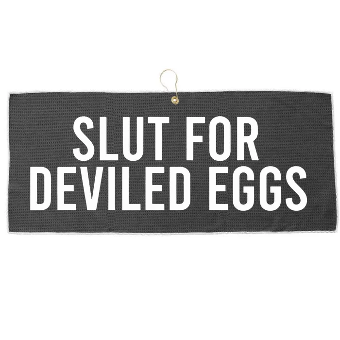 Slut For Deviled Eggs Gag Large Microfiber Waffle Golf Towel