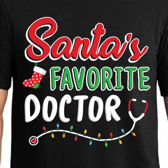 SantaS Favorite Doctor Merry Xmas Claus Stethoscope Gift Pajama Set