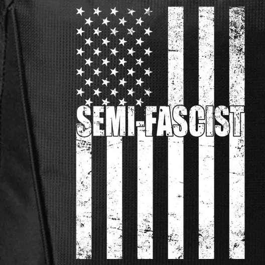 Semi Fascist Distressed USA American Flag City Backpack