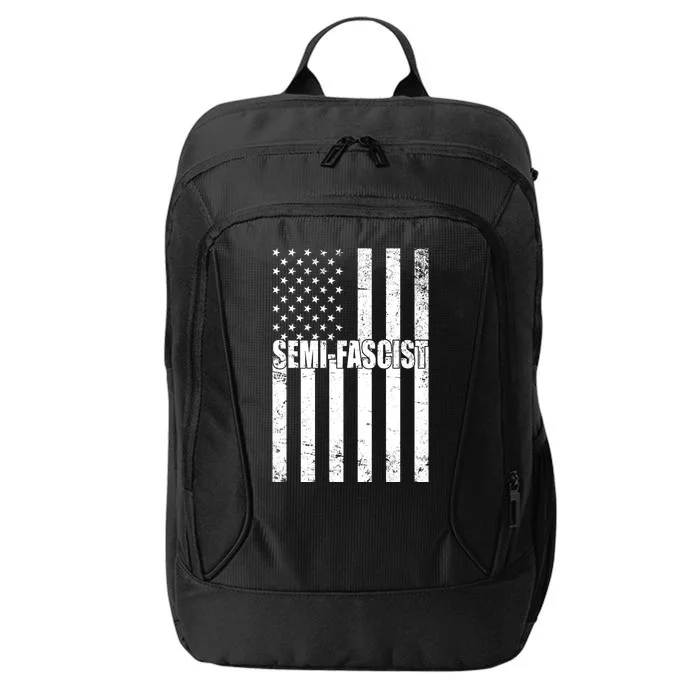 Semi Fascist Distressed USA American Flag City Backpack