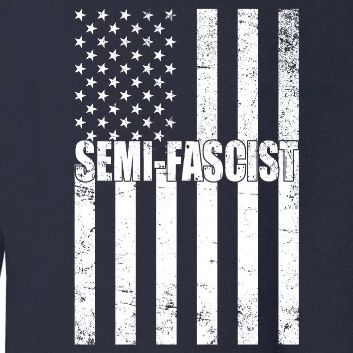 Semi Fascist Distressed USA American Flag Toddler Sweatshirt