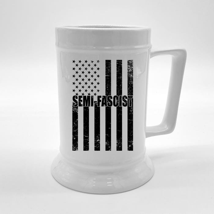 Semi Fascist Distressed USA American Flag Front & Back Beer Stein