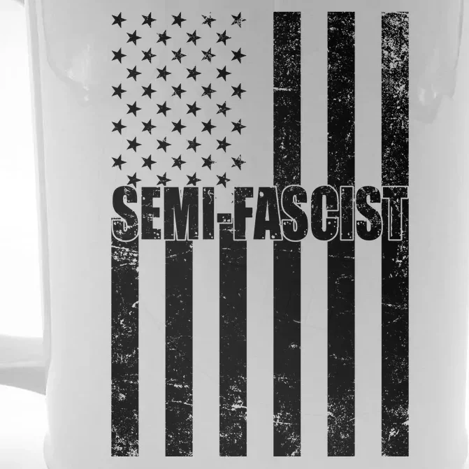 Semi Fascist Distressed USA American Flag Front & Back Beer Stein