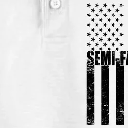 Semi Fascist Distressed USA American Flag Dry Zone Grid Performance Polo