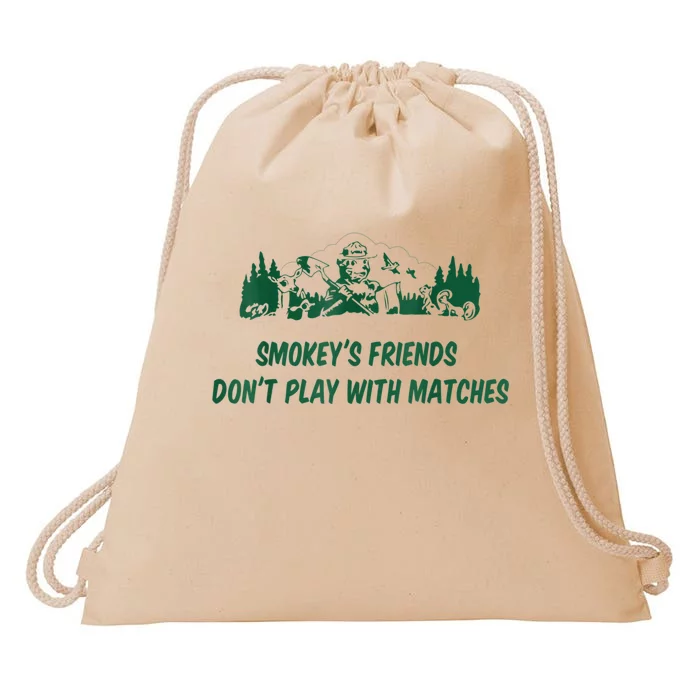 Smokey's Friends Don't Play With Matches Drawstring Bag