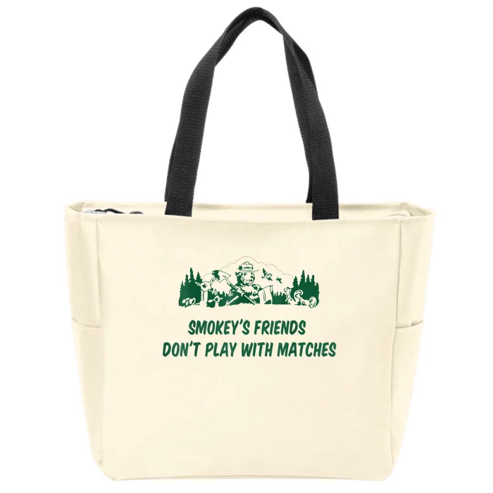 Smokey's Friends Don't Play With Matches Zip Tote Bag