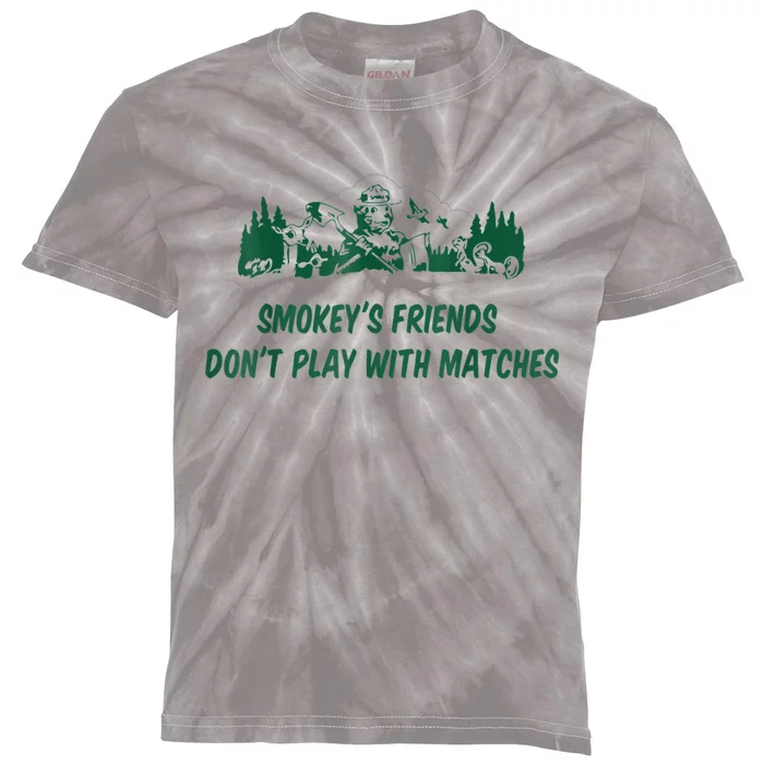 Smokey's Friends Don't Play With Matches Kids Tie-Dye T-Shirt