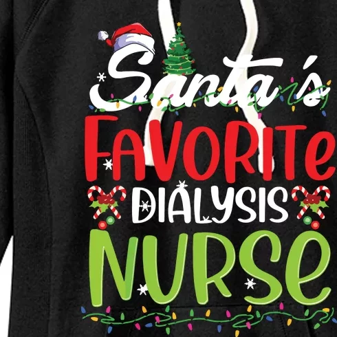 SantaS Favorite Dialysis Nurse Christmas Santa Hat Holiday Women's Fleece Hoodie