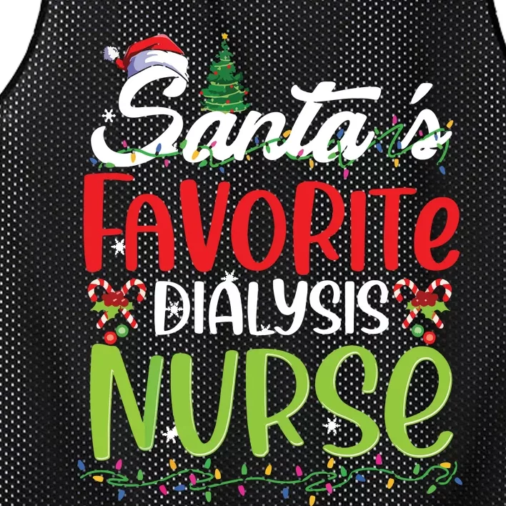 SantaS Favorite Dialysis Nurse Christmas Santa Hat Holiday Mesh Reversible Basketball Jersey Tank