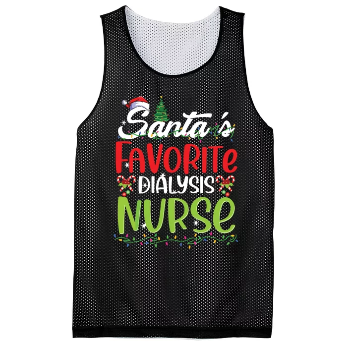 SantaS Favorite Dialysis Nurse Christmas Santa Hat Holiday Mesh Reversible Basketball Jersey Tank