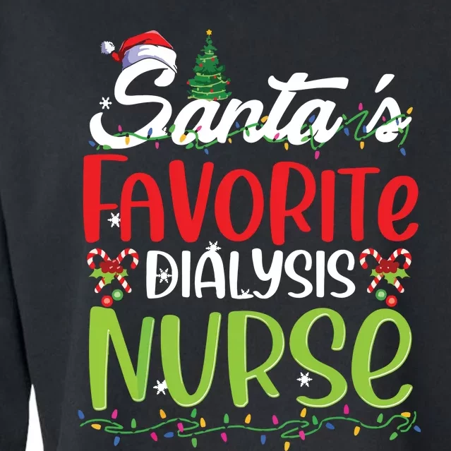 SantaS Favorite Dialysis Nurse Christmas Santa Hat Holiday Cropped Pullover Crew