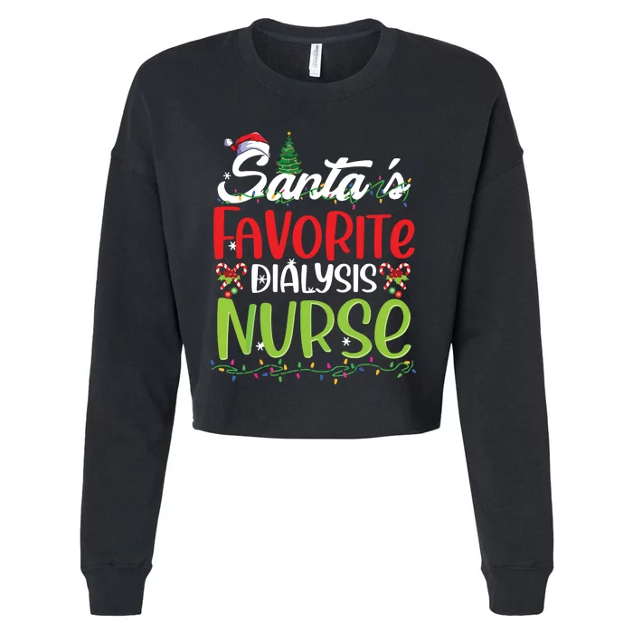 SantaS Favorite Dialysis Nurse Christmas Santa Hat Holiday Cropped Pullover Crew