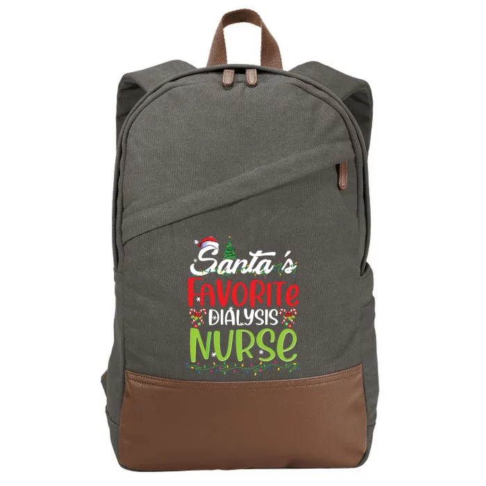 SantaS Favorite Dialysis Nurse Christmas Santa Hat Holiday Cotton Canvas Backpack