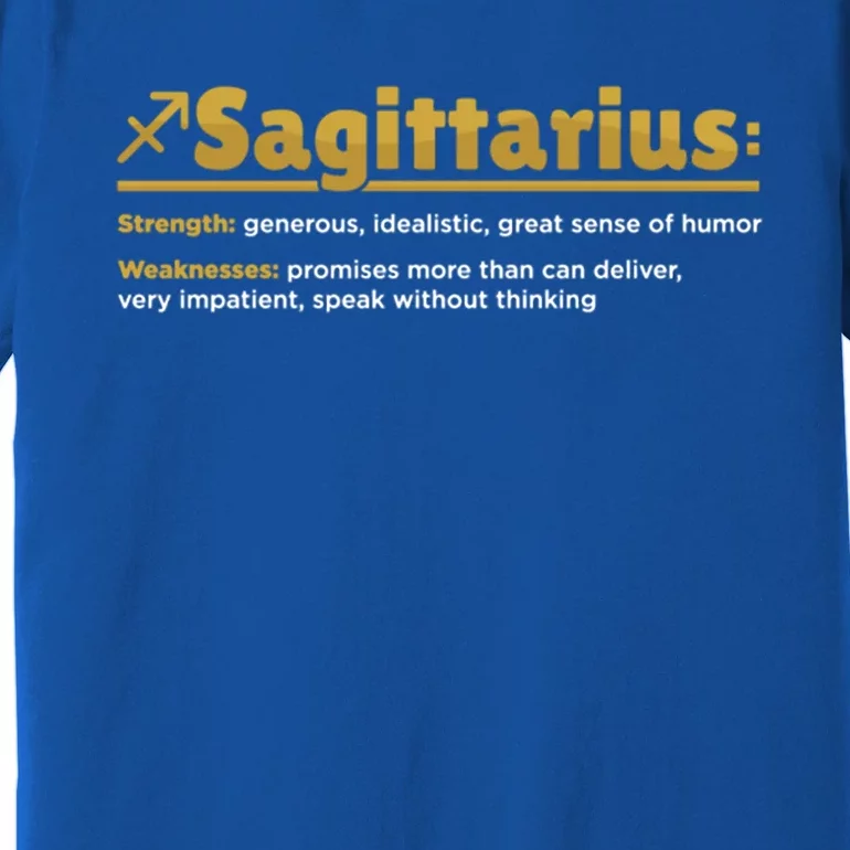 Sagittarius Facts Definition Birthday Horoscope Zodiac Sign Gift Premium T-Shirt