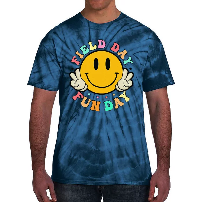 School Field Day Fun Smile Face Field Day 2024 Teacher Tie-Dye T-Shirt