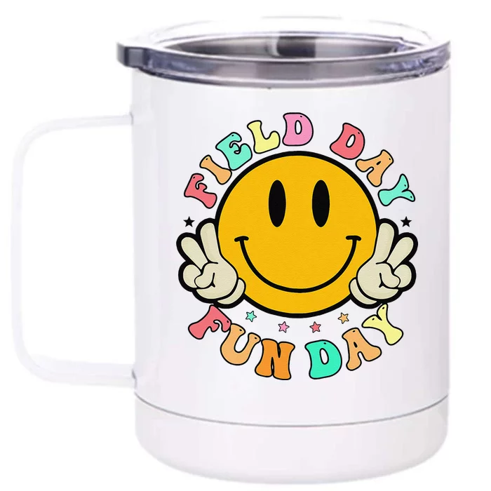 School Field Day Fun Smile Face Field Day 2024 Teacher Front & Back 12oz Stainless Steel Tumbler Cup