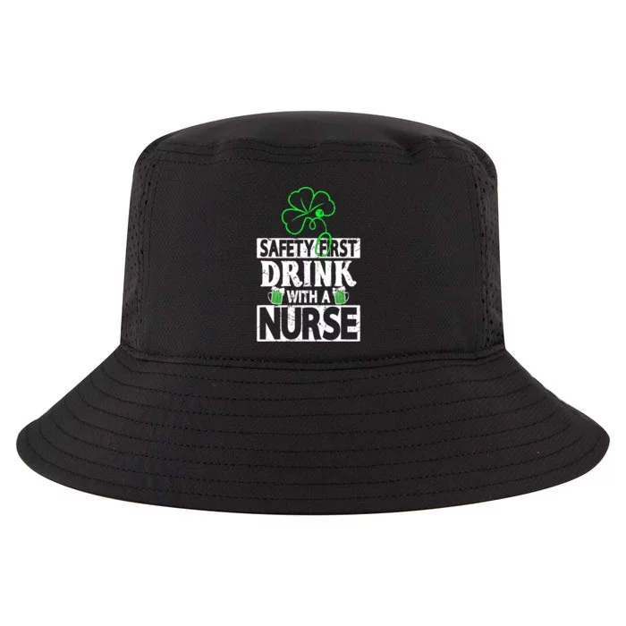 Safety First Drink With A Nurse Shenanigan Clover Irishman Cool Comfort Performance Bucket Hat