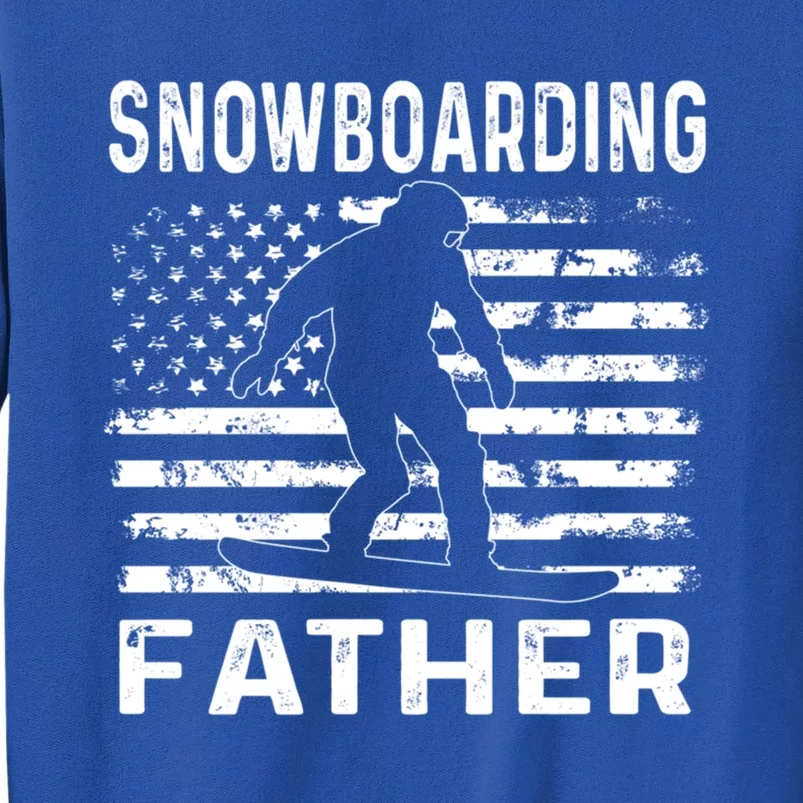 Snowboarding Father Dad Usa Flag 4th Of July Gift Tall Sweatshirt