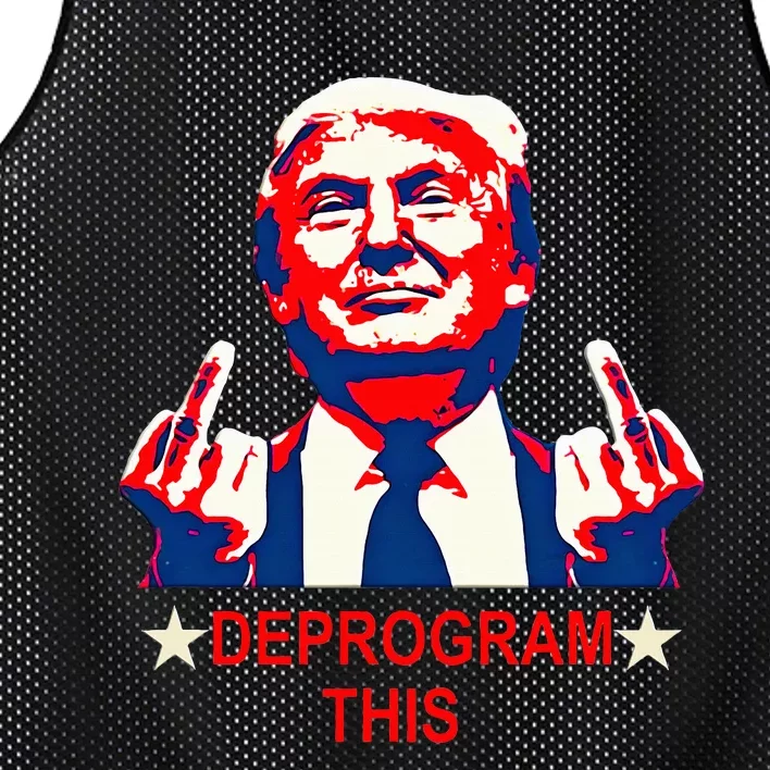 Satirical Finger Deprogramming Design Mesh Reversible Basketball Jersey Tank