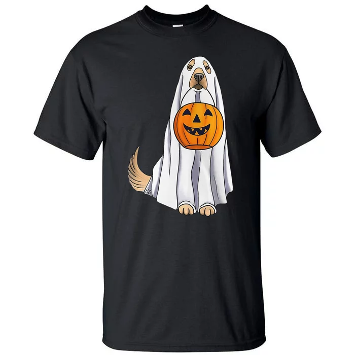 Spooky Fall Decor Golden Retriever Ghost Pumpkin Tall T-Shirt