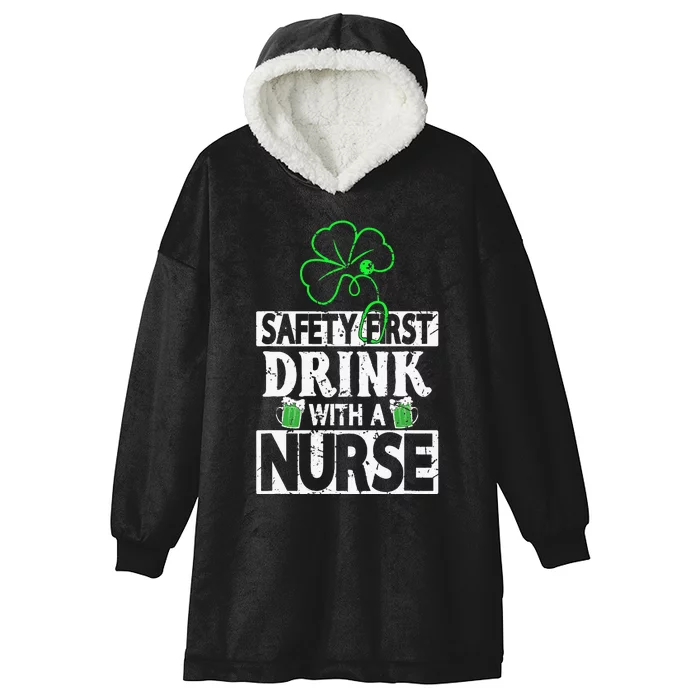 Safety first drink with a Nurse Shenanigan Clover Irishman Hooded Wearable Blanket