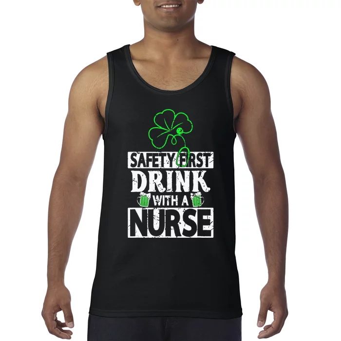 Safety first drink with a Nurse Shenanigan Clover Irishman Tank Top