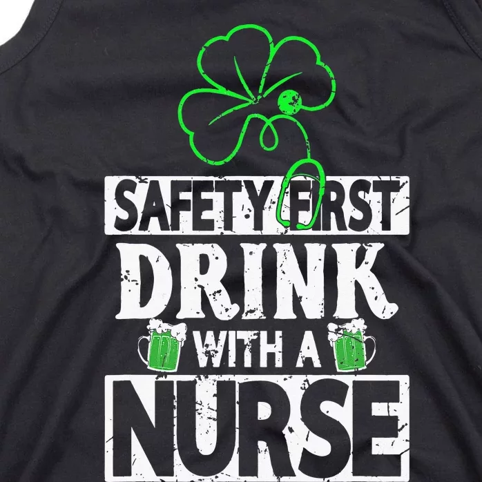 Safety first drink with a Nurse Shenanigan Clover Irishman Tank Top