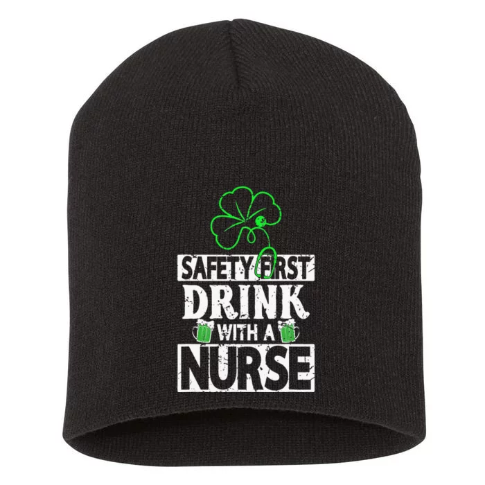 Safety first drink with a Nurse Shenanigan Clover Irishman Short Acrylic Beanie