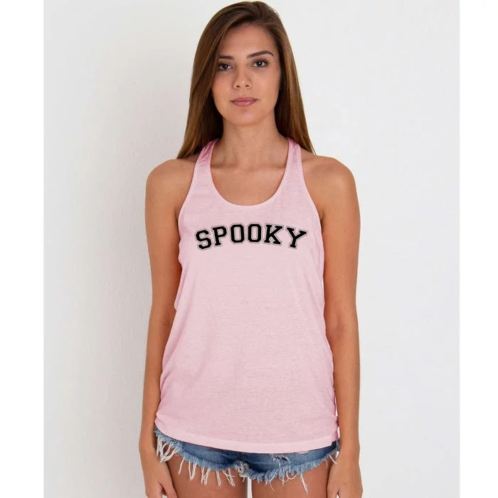 Spooky Front Design Gift Women's Knotted Racerback Tank