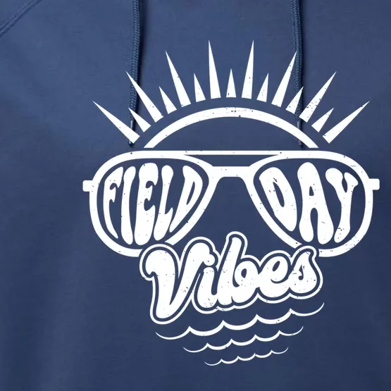 Sunrise Field Day Vibes Last Day Of School Field Day Teacher Gift Performance Fleece Hoodie