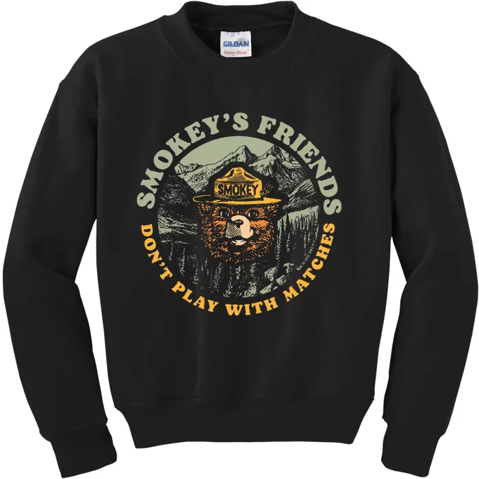 SmokeyS Friends DonT Play With Matches Retro Kids Sweatshirt