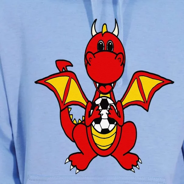 Southerndesigntees Funny Dragon Playing Soccer Unisex Surf Hoodie