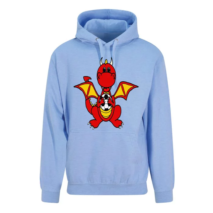 Southerndesigntees Funny Dragon Playing Soccer Unisex Surf Hoodie