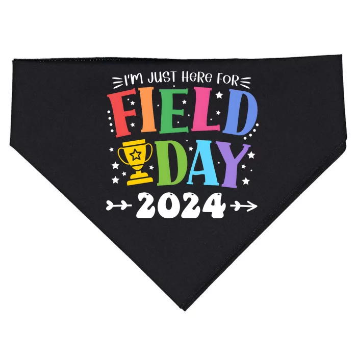 School Field Day 2024 IM Just Here For Field Day USA-Made Doggie Bandana