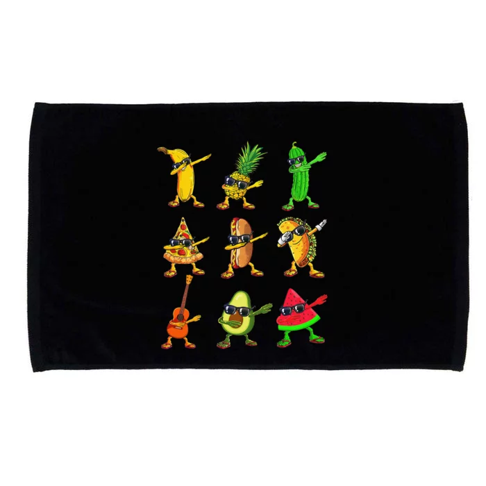 Summer Fruit Dabbing Banana Pineapple Pizza Watermelon Microfiber Hand Towel