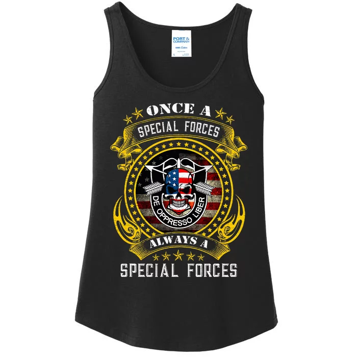 Special Forces De Oppresso Liber Green Beret Skull Ladies Essential Tank