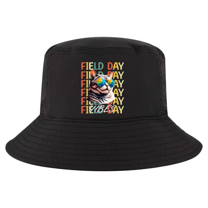 School Field Day Vibes Summer 2024 Cat Teachers Cool Comfort Performance Bucket Hat