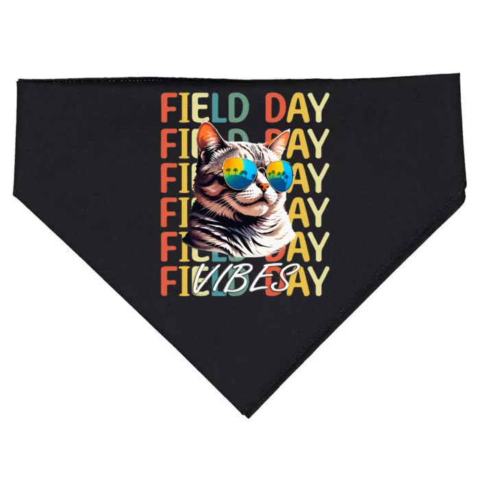 School Field Day Vibes Summer 2024 Cat Teachers USA-Made Doggie Bandana