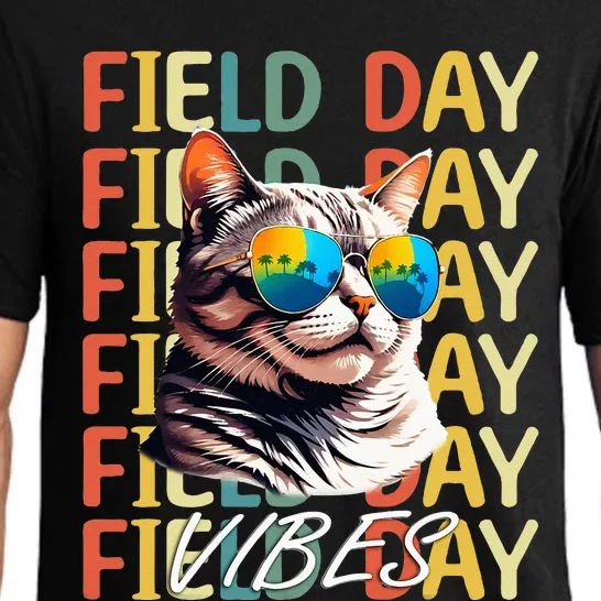 School Field Day Vibes Summer 2024 Cat Teachers Pajama Set