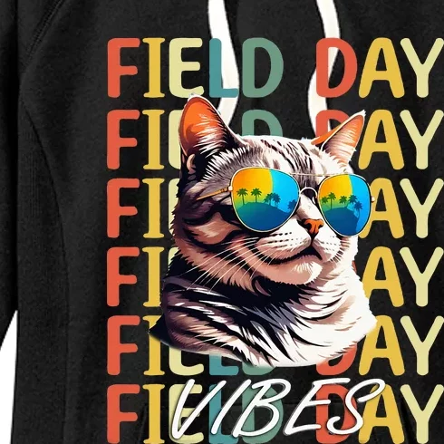 School Field Day Vibes Summer 2024 Cat Teachers Women's Fleece Hoodie