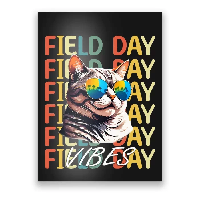 School Field Day Vibes Summer 2024 Cat Teachers Poster