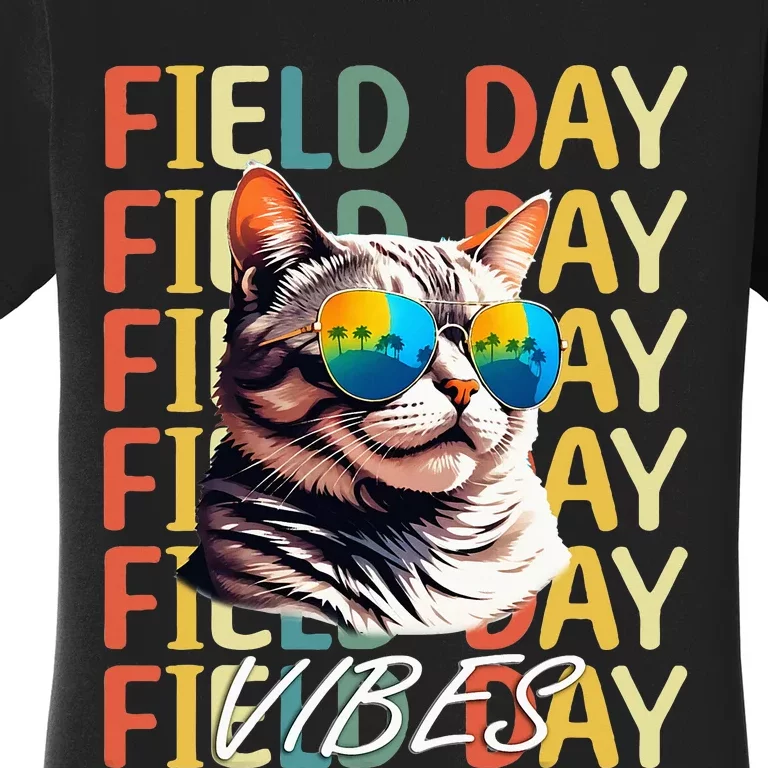 School Field Day Vibes Summer 2024 Cat Teachers Women's T-Shirt