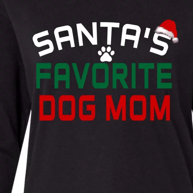 SantaS Favorite Dog Mom Christmas Funny Pets Gift Womens Cotton Relaxed Long Sleeve T-Shirt