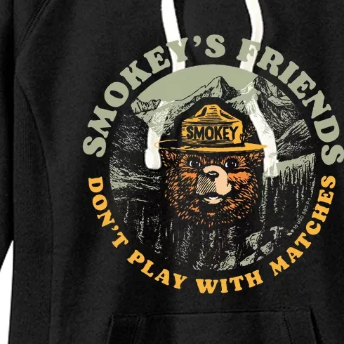 Smokeys Friends Dont Play With Matches Retro Women's Fleece Hoodie