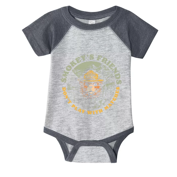 Smokeys Friends Dont Play With Matches Retro Infant Baby Jersey Bodysuit