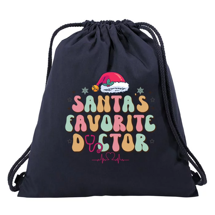 Santas Favorite Doctor Christmas Festive Holiday Gift Drawstring Bag